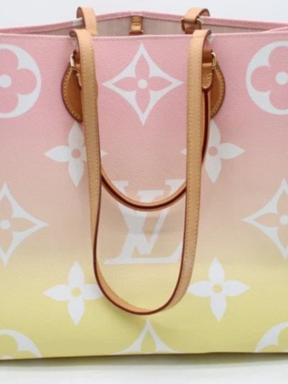 Louis Vuitton By The Pool OnTheGo GM Light Pink Yellow Giant Monogram Bag